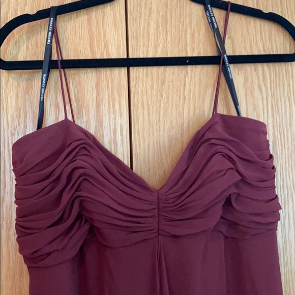 badgley mischka burgundy dress